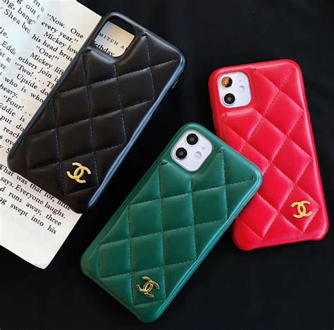 coco chanel phone cover|Chanel leather phone case.